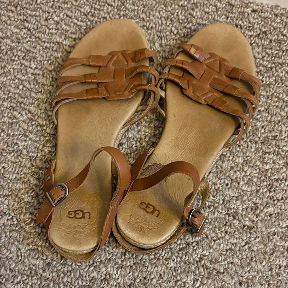 UGG Women's Brown Strappy Sandals Size 8
